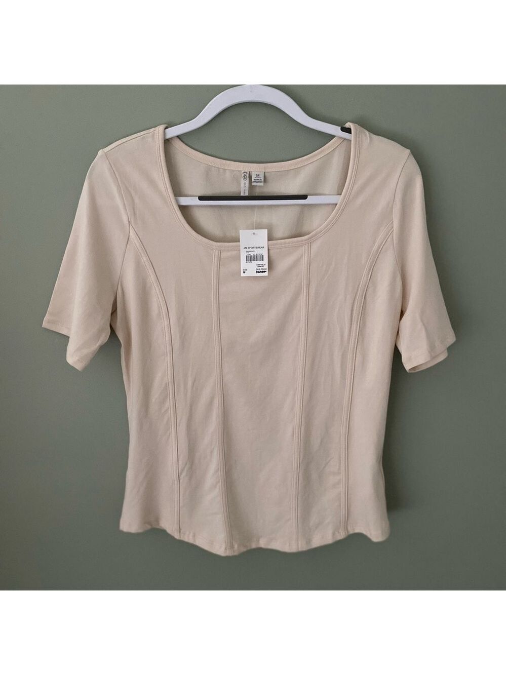 Cato NWT Women's Cream Colored Short Sleeve Top Size Medium